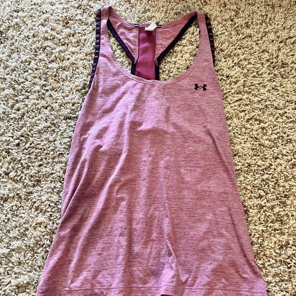 pink under armour tank top size s